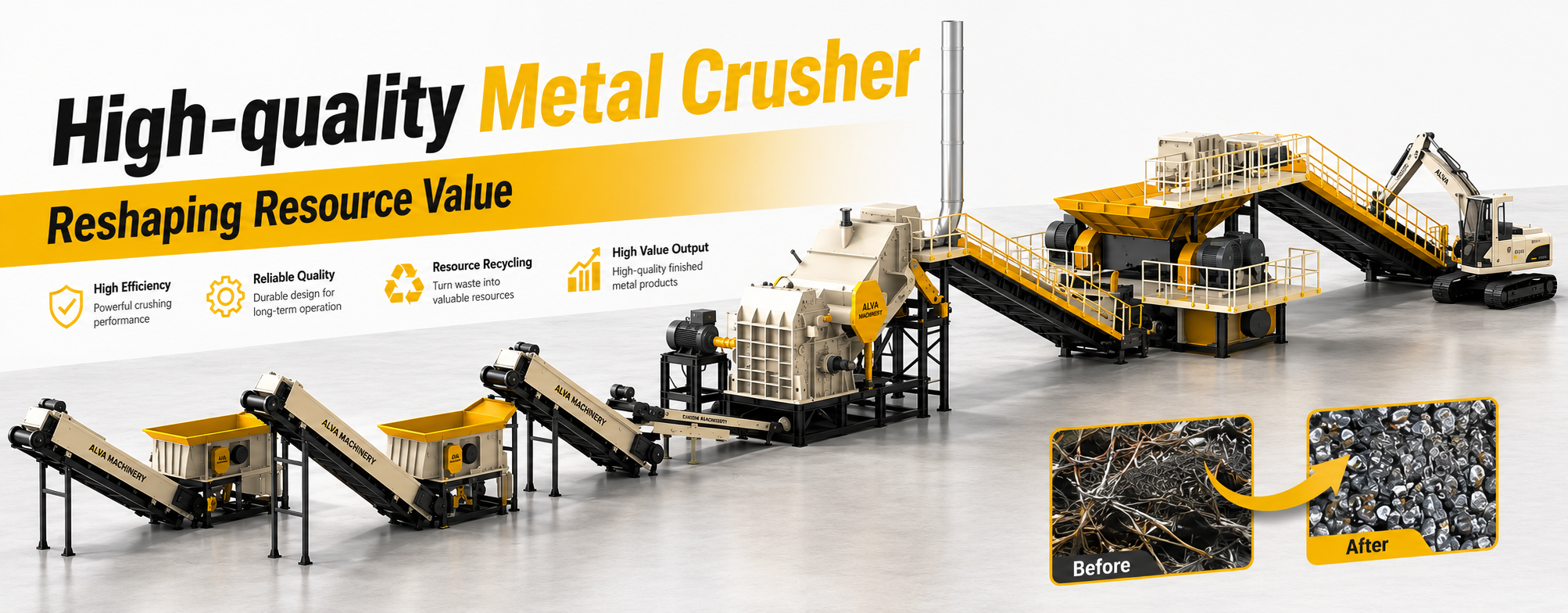 Hochwertiger Metallbrecher f&uuml;r das Recycling